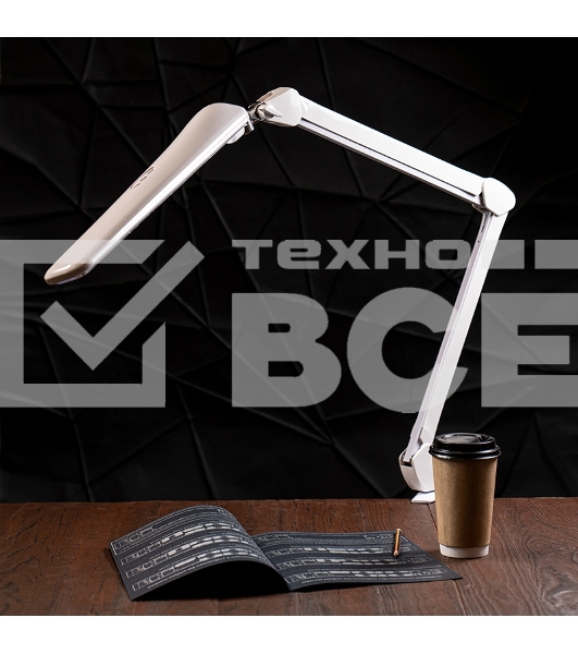 Лампа настольная бестеневая Rexant, струбцина, «ECO light t», 90 SMD LED, сенсорный диммер, белая