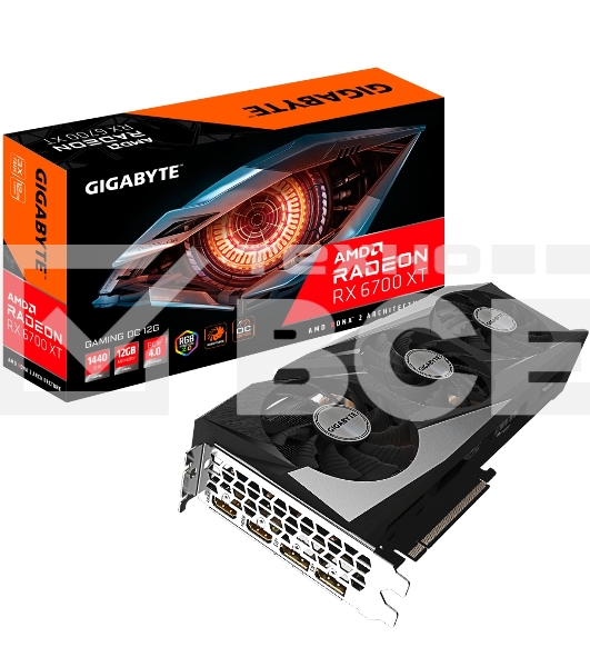 Видеокарта Gigabyte GV-R67XTGAMING OC-12GD PCI-E Radeon RX 6700 XT