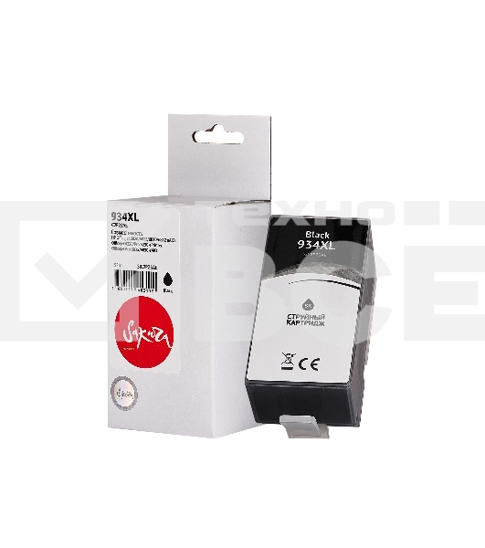 Струйный картридж Sakura C2P23AE (№934XL Black) для HP, черный, 56,6 мл., 1300 к.
