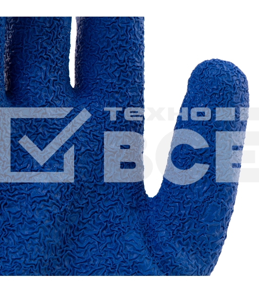 Перчатки трикотажные, полиэфирные, латексное рельефное покрытие, размер 9 Сибртех