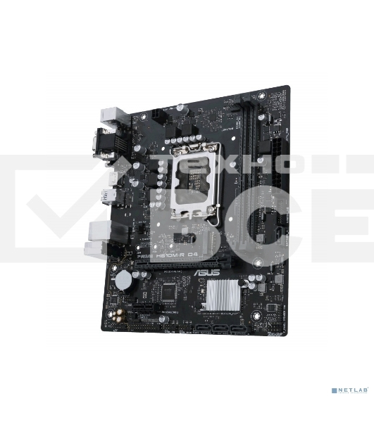 Материнская плата ASUS PRIME H610M-R D4-SI, LGA 1700, Intel H610, 2xDDR4, 4xSATA, 1xM.2 PCIe 3.0 x4, 1xPCIe 4.0 x16, 1xPCIe x1, 1xHDMI, 1xDVI, 1xVGA, 2xUSB-A 2.0, 2xUSB-A 3.2 Gen 1, 1x 1Gb LAN, 3x3.5 мм, 7.1, mATX
