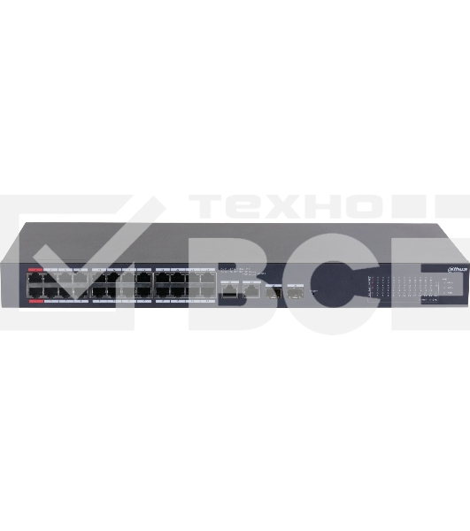 Коммутатор Dahua DH-CS4226-24ET-375 (L2) 24x100Мбит/с 2xКомбо (1000BASE-T/SFP) 2SFP 24PoE 375W управляемый