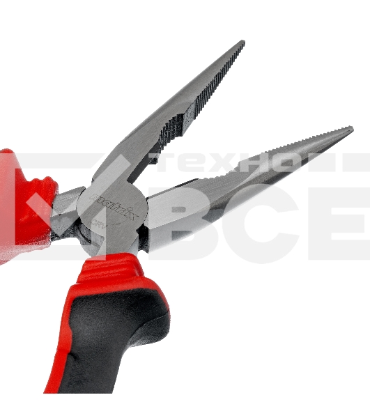 Длинногубцы прямые, 160 мм, хром-ванадий, двухкомпонентные рукоятки Matrix