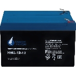 Battery Parus Electro, professional series HML-12-12, voltage 12V, capacity 12Ah (discharge 20 hours), max. discharge current (5sec) 180A, max. charge current 4.8A, lead-acid type AGM, terminals F2, LxWxH 151x98x95mm., full height with terminals 101mm., weight 4kg., service life 12 years., фото 1