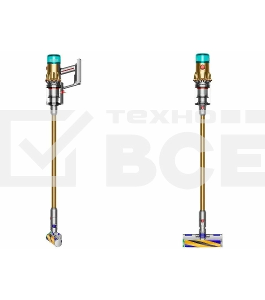 Пылесос вертикальный Dyson SV46 V12 Detect Slim Absolute золотистый/серебристый, питание от аккумулятора, 150 Вт, уборка сухая, пылесборник 0.35 л, работа от АКБ max 60 мин