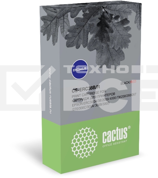 Картридж матричный Cactus CS-ERC38B/R черный/красный для Epson ERC 30/34/38, UT2000/4000