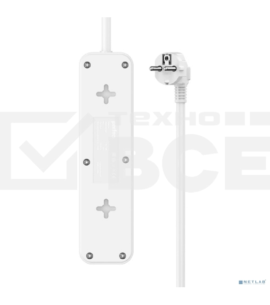 Сетевой удлинитель Perfeo 'REAL STRIP' 0,5м, 3 розетки, 16А, 3500 Вт, белый.