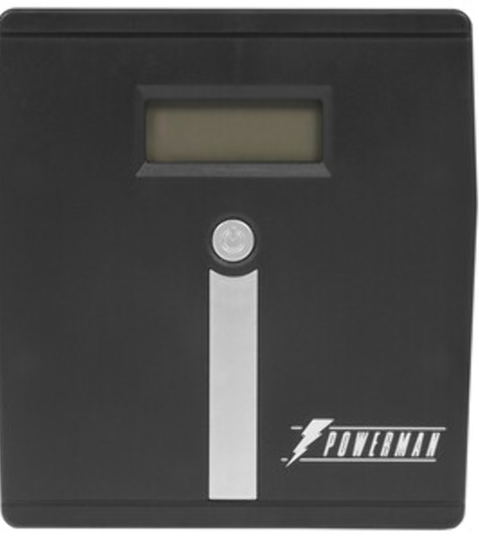 Источник бесперебойного питания PowerMan Smart Sine 1000 черный (Pure Sine Wave/LCD Display/USB/Software/RJ11/45)