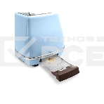 Тостер DeLonghi CTOV 2103.AZ, 900Вт, на 2 тоста, разморозка, обжаривание, решетка для подогрева, поддон, голубой, фото5