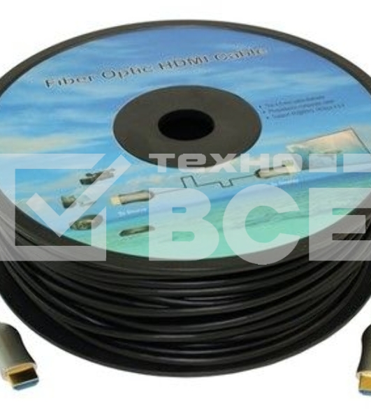 Кабель аудио-видео Fiber Optic HDMI (m)/HDMI (m) 25м. позолоченные контакты черный