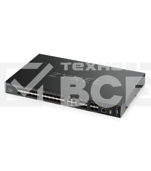 Коммутатор Zyxel XGS4600-32F L3 Managed Switch, 24 port Gig SFP, 4 dual pers.and 4x 10G SFP+, stackable, dual PSU