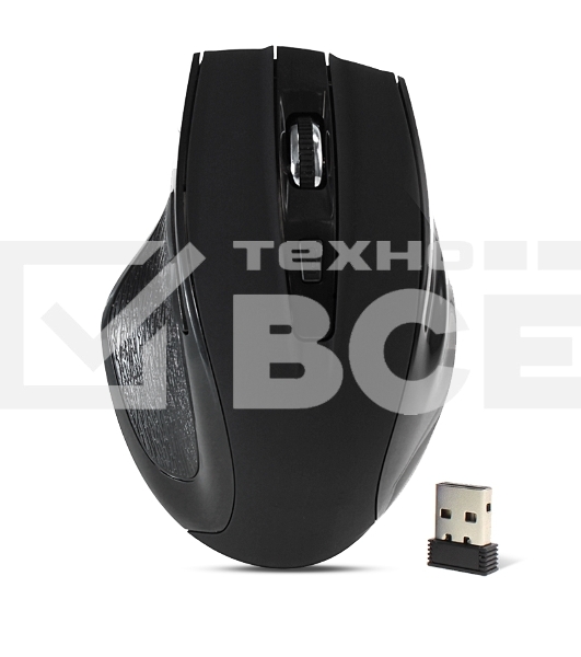 Мышь беспроводная Crown CMM-935W черный, 1600 dpi, радиоканал, USB, кнопки - 6