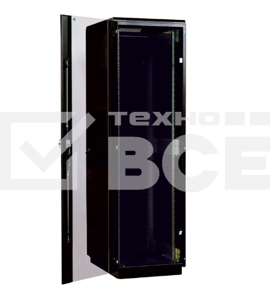 Шкаф телекоммуникационный напольный 42U (600x600) дверь стекло, черный (ШТК-М-42.6.6-1ААА-9005) (3 коробки)