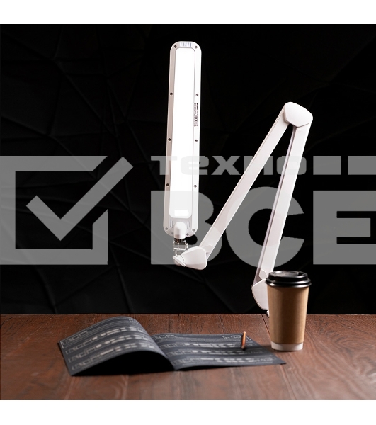Лампа настольная бестеневая Rexant, струбцина, «ECO light t», 90 SMD LED, сенсорный диммер, белая