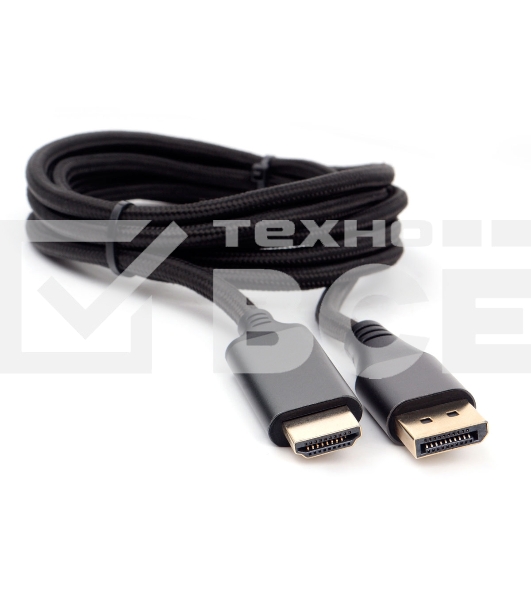 Кабель DisplayPort->HDMI Cablexpert CC-DP-HDMI-4K-6 , 4K, 1.8м, 20M/19M, черный, экран, пакет