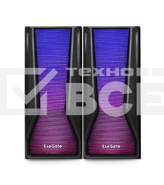Акустическая система 2.0 ExeGate EX289687RUS Accord 230 (питание USB,Bluetooth, 2х3Вт (6Вт RMS), 60-20000Гц, цвет черный, RGB подсветка)