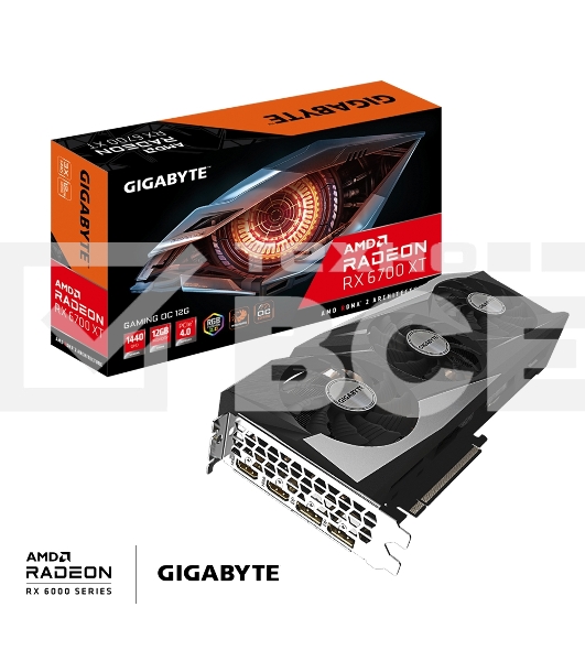 Видеокарта Gigabyte GV-R67XTGAMING OC-12GD PCI-E Radeon RX 6700 XT