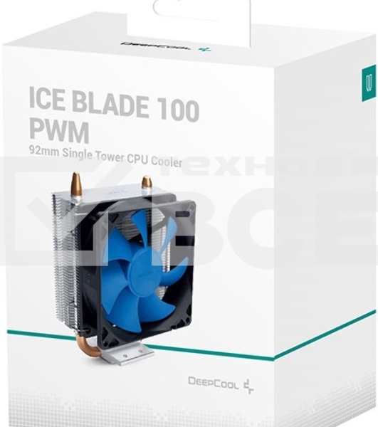 Кулер для процессора DEEPCOOL ICE BLADE 100 PWM 1700 синий, 92 мм, алюминий/медь, 2200 об/мин, 29 дБ, 4 pin, 100 Вт, 135 мм