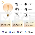 Лампа светодиодная филаментная Gauss Smart Home DIM+CCT E27 G95 Golden 6,5 Вт 2000-5500 К 1/40, фото2