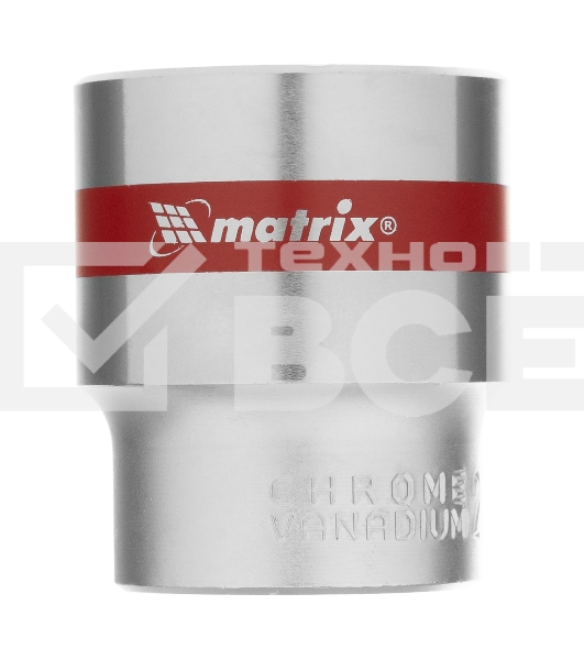 Головка MATRIX 13127торцевая 27мм 6-гранная crv под квадрат 1/2'' хромированная