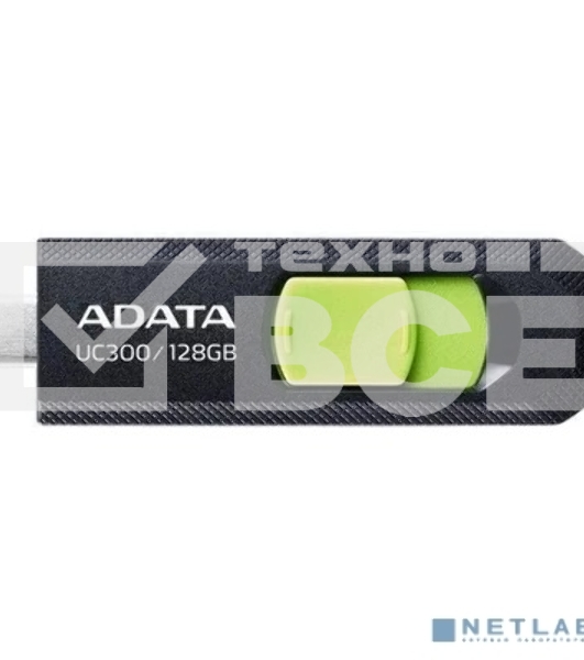 Флеш диск A-Data 128Gb Type-C UC300 ACHO-UC300-128G-RBK/GN USB3.2 черный/зеленый
