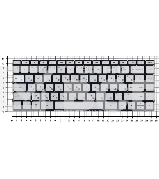 Клавиатура для ноутбука HP Envy 13-AD серебристая с подсветкой