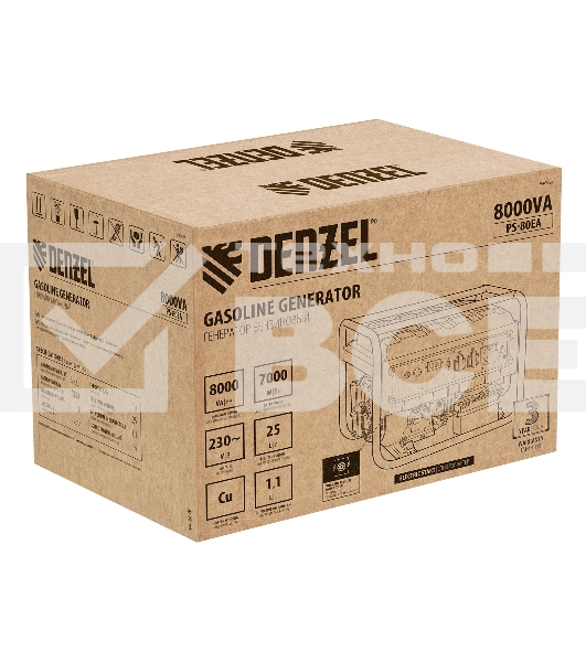 Электрогенератор бензиновый Denzel PS 80 EA, 8 кВт, 85 дБ, 90 кг