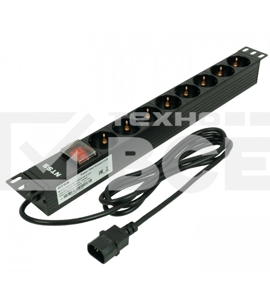Блок распределения питания NTSS NTSS-PDU-DA1017 гор.размещ. 8xSchuko базовые 10A C14 2м