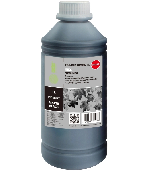 Чернила Cactus CS-I-PFI320MBK-1L PFI-320/120 черный матовый 1000мл для imagePROGRAF TM-200/TM-205/TM-300/TM-305;TX-2000/TX-3000/TX-4000