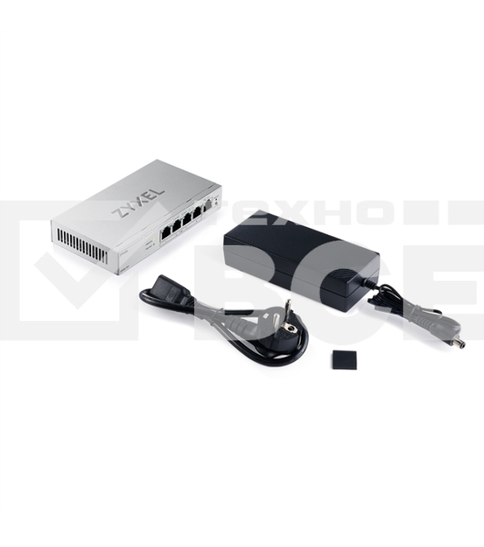 Коммутатор ZYXEL Web-managed Gigabit PoE Switch Zyxel GS1200-5HPv3, 5xRJ-45: 1G (4xPoE+), 68W PoE budget, desktop, fanless