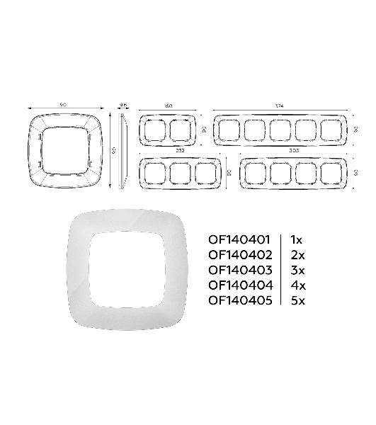 Рамка OMEGA Ecta (Серебро глянец) 5-ая OF140405