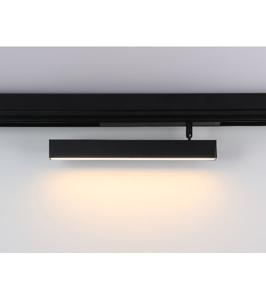 Управляемый светодиодный светильник для шинопровода Magnetic Ambrella light GL1332 BK черный IP20 18W 3000K-6400K 220V 120° 342*25*112 (Без ПДУ)