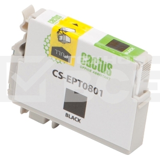 Картридж струйный Cactus CS-EPT0801 (T0801) черный (13 мл) для Epson Stylus PhotoP50/PX650/PX660/PX700/PX700W/PX710/PX710W/PX720/PX720WD/PX800/PX800FW/PX810/PX810FW/PX820/PX820FWD/R265/R285/R360/RX560/RX585/RX685
