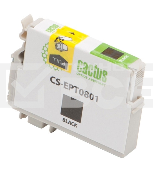 Картридж струйный Cactus CS-EPT0801 (T0801) черный (13 мл) для Epson Stylus PhotoP50/PX650/PX660/PX700/PX700W/PX710/PX710W/PX720/PX720WD/PX800/PX800FW/PX810/PX810FW/PX820/PX820FWD/R265/R285/R360/RX560/RX585/RX685