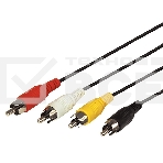 Шнур 4 RCA - 4 RCA, длина 5 метров, черный REXANT, фото 1