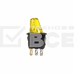 Выключатель клавишный круглый 250V 6А (3с) ON-OFF желтый Rexant, фото3
