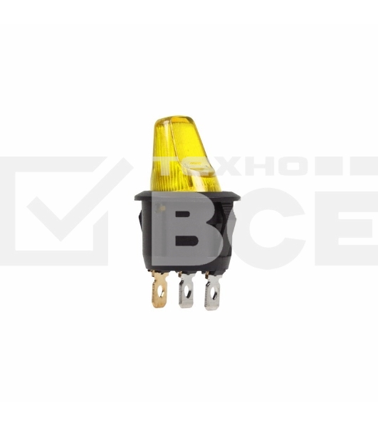 Выключатель клавишный круглый 250V 6А (3с) ON-OFF желтый Rexant