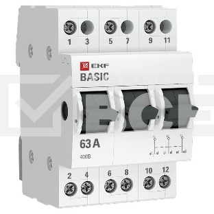 Переключатель трехпозиционный 3п 63А Basic EKF tps-3-63