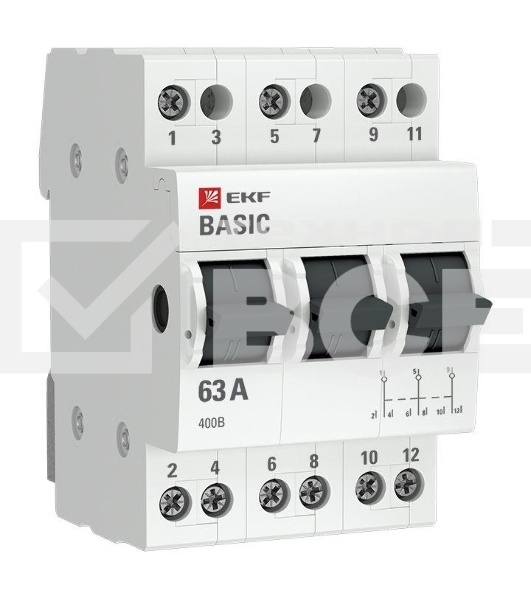 Переключатель трехпозиционный 3п 63А Basic EKF tps-3-63