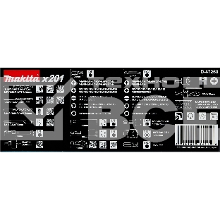 Набор инструментов MAKITA D-47260  201шт держ маг отв.насадки сверла д\дер мет бет перьевые ключи   