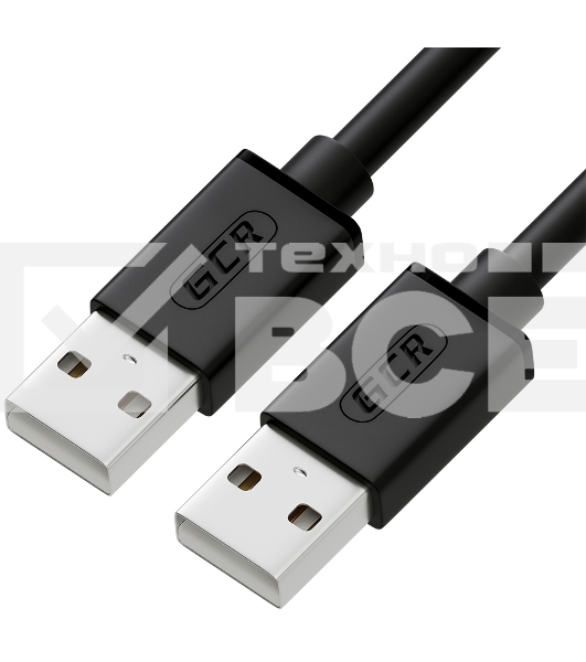 Кабель Greenconnect Кабель интерфейсный USB 2.0 1m AM/AM, AWG 28/28 Premium, двойное экранирование, антифриз, черный