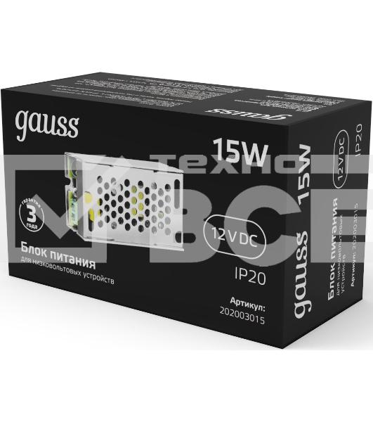 Блок питания Gauss LED STRIP PS 15W 12V IP20