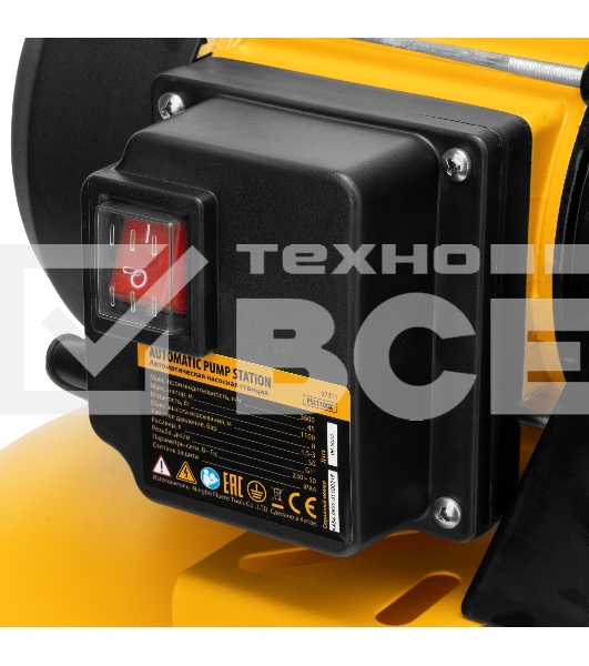 Насосная станция PSL1100X, 1100 Вт, 3600 л/ч, ресивер 50 л, подъем 45 м, нержавейка  Denzel