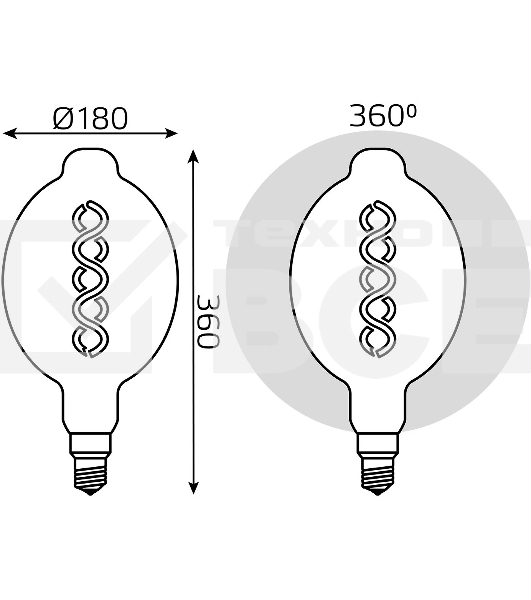 Лампа филам. Gauss Filament Vintage 8Вт цок.:E27 шар 220B 2400K св.свеч.бел.теп. (упак.:1шт) (152802008)