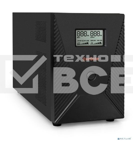 Источник бесперебойного питания ExeGate EP287660RUS SpecialPro Smart LLB-3000.LCD.AVR.EURO.RJ.USB <3000VA/1800W, LCD, AVR, 4 евророзетки, RJ45/11, USB, Black>