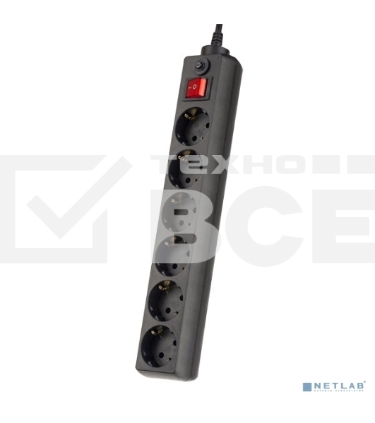 Сетевой фильтр Perfeo 'POWER+',PF_A4672 (3,0 м, 6 розеток, черный (PF-PP-6/3,0-B))