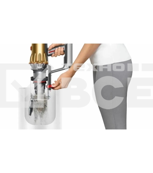 Пылесос вертикальный Dyson SV46 V12 Detect Slim Absolute золотистый/серебристый, питание от аккумулятора, 150 Вт, уборка сухая, пылесборник 0.35 л, работа от АКБ max 60 мин