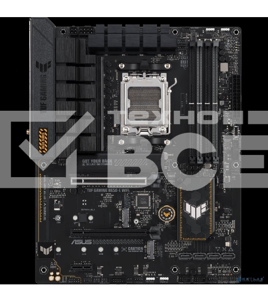 Материнская плата ASUS TUF GAMING B650-E WIFI, AM5, AMD B650, 4xDDR5, 4xSATA, 2xM.2, 1xPCI-E 4.0 x16, 2xPCI-E x1, 2xDP, 1xHDMI, 1x 2.5Gb LAN, 1xUSB-A 3.2 Gen 2, 2xUSB-A 3.2 Gen 1, 4xUSB-A 2.0, 1xUSB-C 3.2 Gen 2, 3x3.5 мм, 7.1, ATX