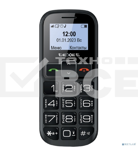 Мобильный телефон teXet TM-B322 черный-красный