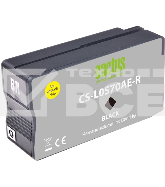 Картридж струйный Cactus CS-L0S70AE-R 953XL черный (54мл) для HP OJ Pro 7740/8210/8218/8710/8715